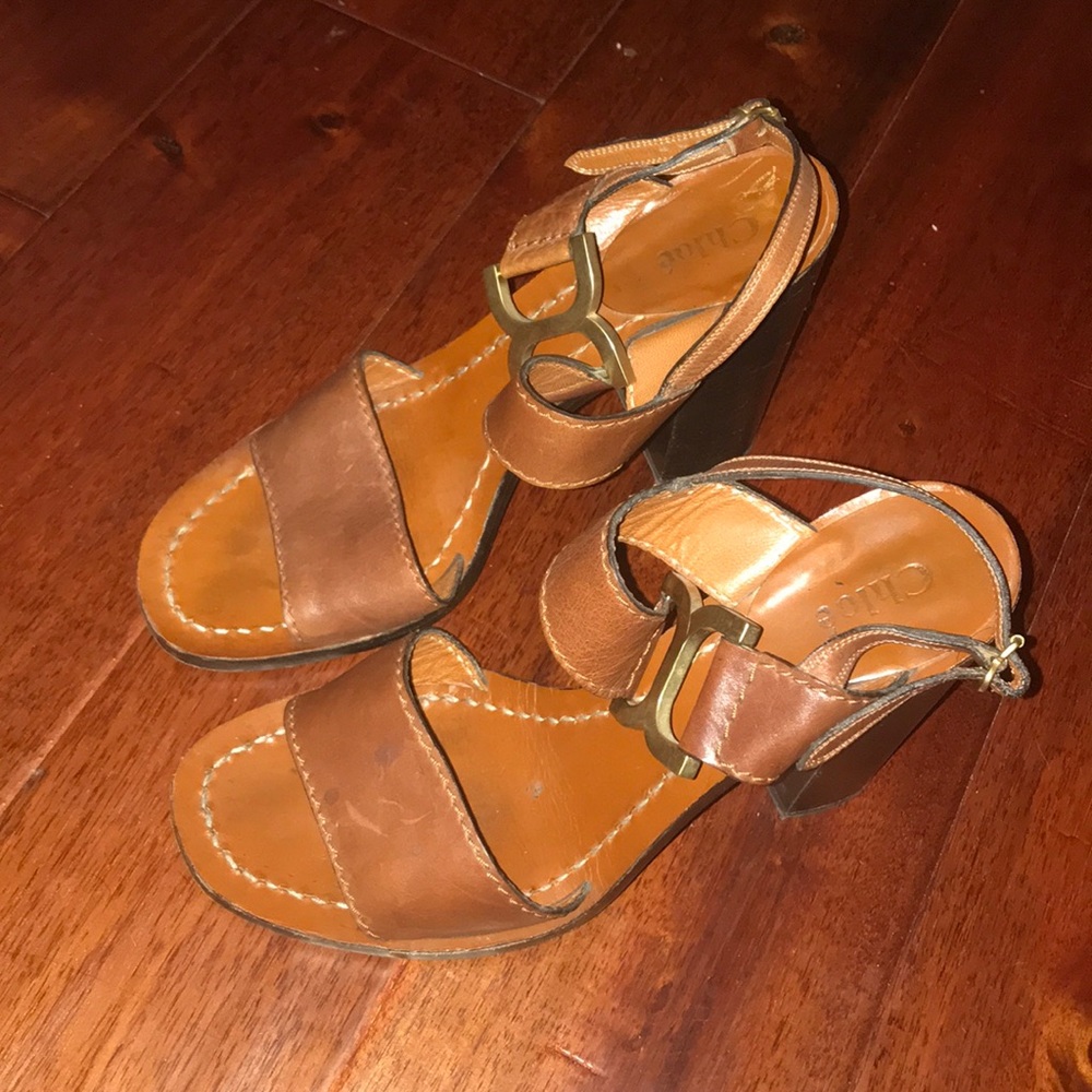 Chloé heeled sandals brown leather